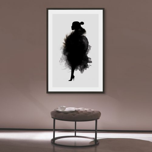 poster silhouet vrouw illustratie