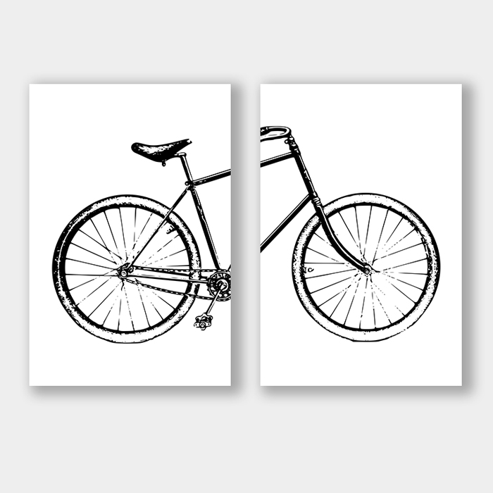 poster set met fiets