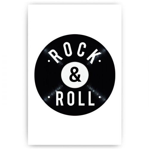 poster rock & roll vinyl
